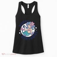 Happy 4th Birthday Cute Mermaid Women's Tank Top thumb 0