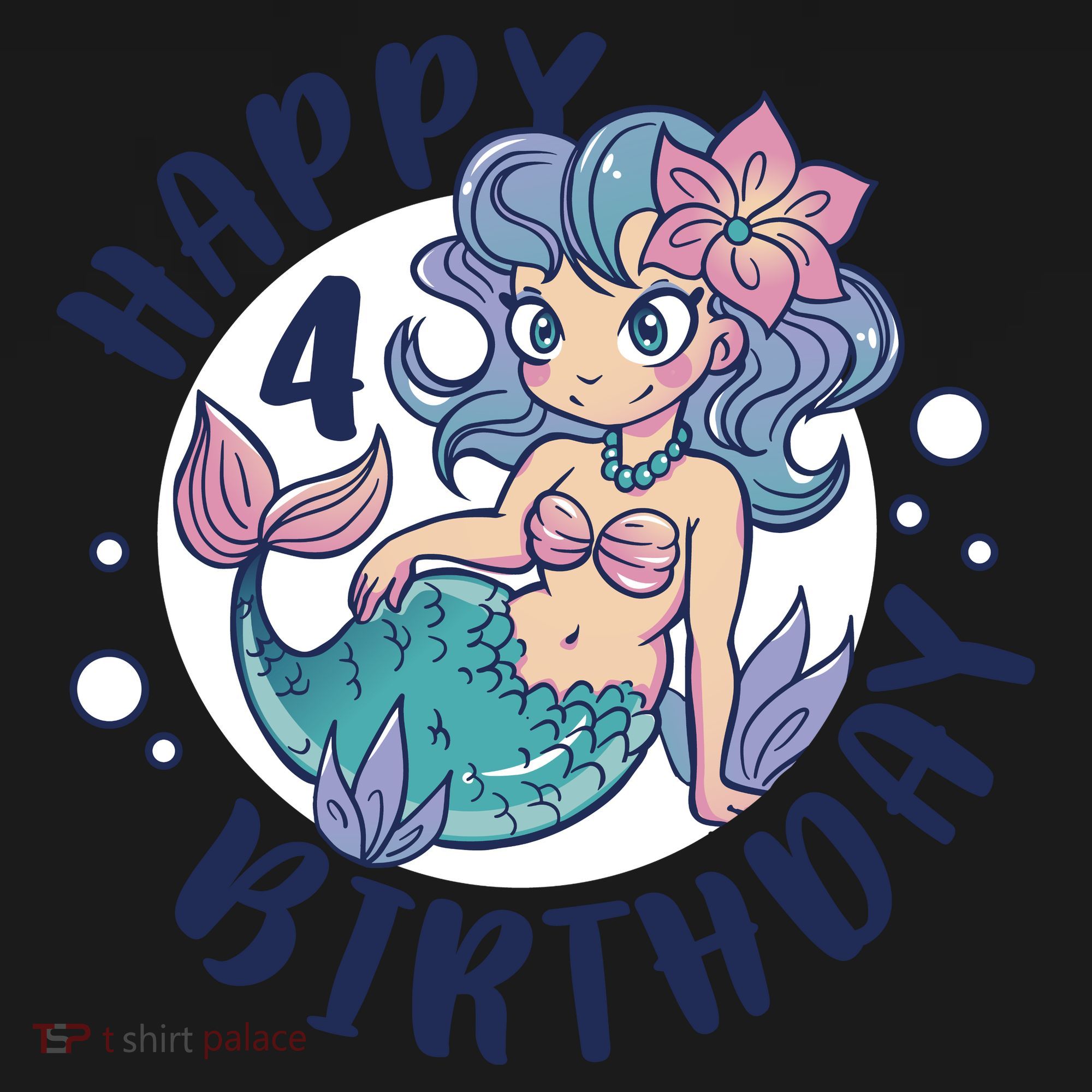 Happy 4th Birthday Cute Mermaid Women's Tank Top