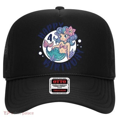Happy 4th Birthday Cute Mermaid Hat