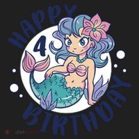 Happy 4th Birthday Cute Mermaid Hat thumb 2