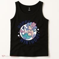 Happy 4th Birthday Cute Mermaid Tank Top thumb 2
