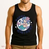 Happy 4th Birthday Cute Mermaid Tank Top thumb 3