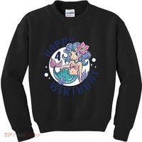 Happy 4th Birthday Cute Mermaid Kids Sweatshirt thumb 0