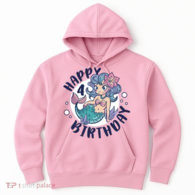 Happy 4th Birthday Cute Mermaid Hoodie