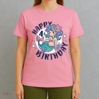 Happy 4th Birthday Cute Mermaid T-Shirt thumb 4