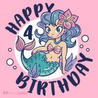 Happy 4th Birthday Cute Mermaid Baby Bodysuit thumb 2