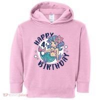 Happy 4th Birthday Cute Mermaid Toddler Hoodie thumb 0