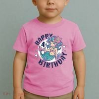 Happy 4th Birthday Cute Mermaid Toddler T-Shirt thumb 2