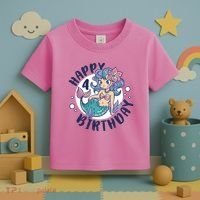 Happy 4th Birthday Cute Mermaid Toddler T-Shirt thumb 3