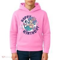Happy 4th Birthday Cute Mermaid Kids Hoodie thumb 4