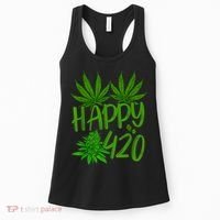 Happy 420 Day Cannabis Weed Marijuana Leaf Lovers Men Women Women's Tank Top thumb 0