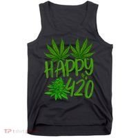 Happy 420 Day Cannabis Weed Marijuana Leaf Lovers Men Women Tank Top thumb 0