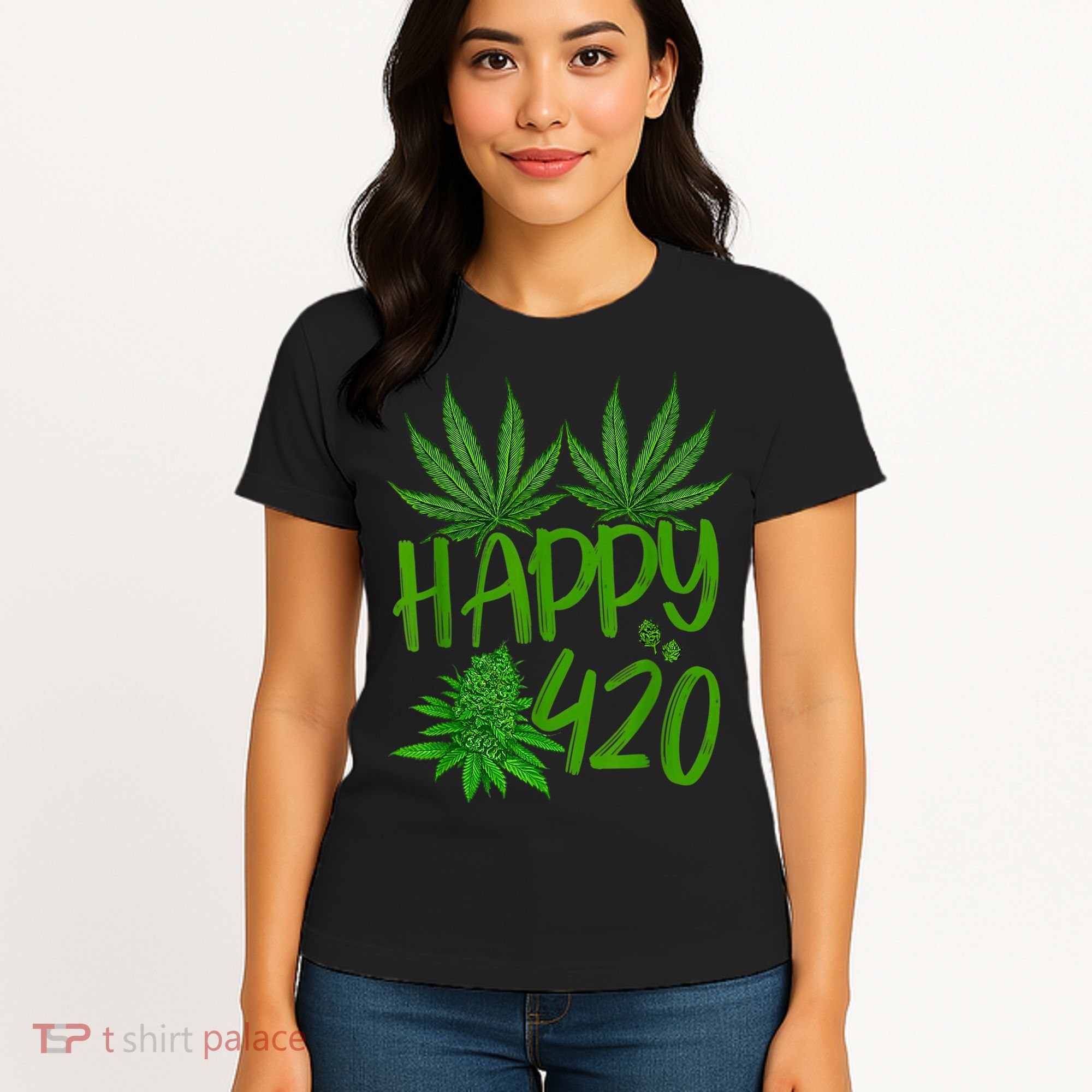 Happy 420 Day Cannabis Weed Marijuana Leaf Lovers Men Women Women's T-Shirt
