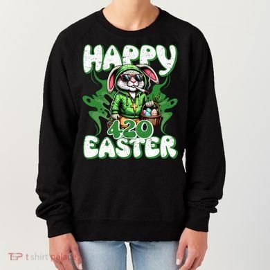 Happy 420 Easter Funny Smoking Easter Bunny Women's Sweatshirt