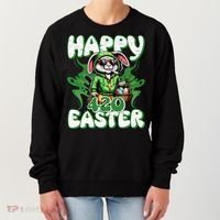 Happy 420 Easter Funny Smoking Easter Bunny Women's Sweatshirt thumb 0
