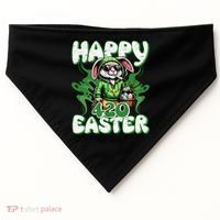 Happy 420 Easter Funny Smoking Easter Bunny USA-Made Doggie Bandana thumb 0