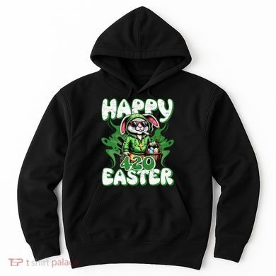 Happy 420 Easter Funny Smoking Easter Bunny Hoodie