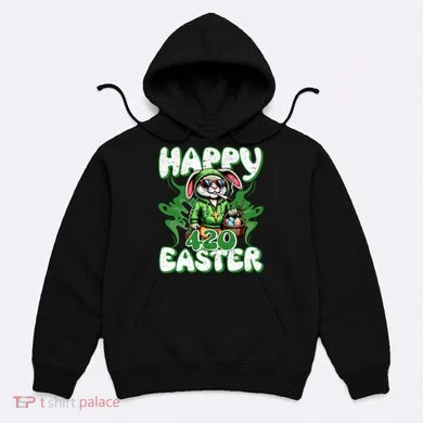 Happy 420 Easter Funny Smoking Easter Bunny Hoodie