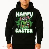Happy 420 Easter Funny Smoking Easter Bunny Hoodie thumb 2