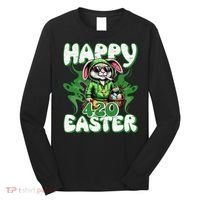 Happy 420 Easter Funny Smoking Easter Bunny Long Sleeve Shirt thumb 0