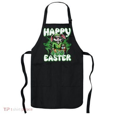 Happy 420 Easter Funny Smoking Easter Bunny Apron