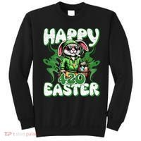 Happy 420 Easter Funny Smoking Easter Bunny Sweatshirt thumb 0