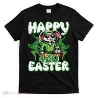 Happy 420 Easter Funny Smoking Easter Bunny T-Shirt thumb 0