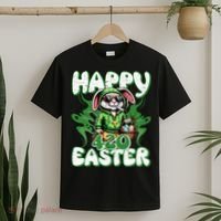 Happy 420 Easter Funny Smoking Easter Bunny T-Shirt thumb 2