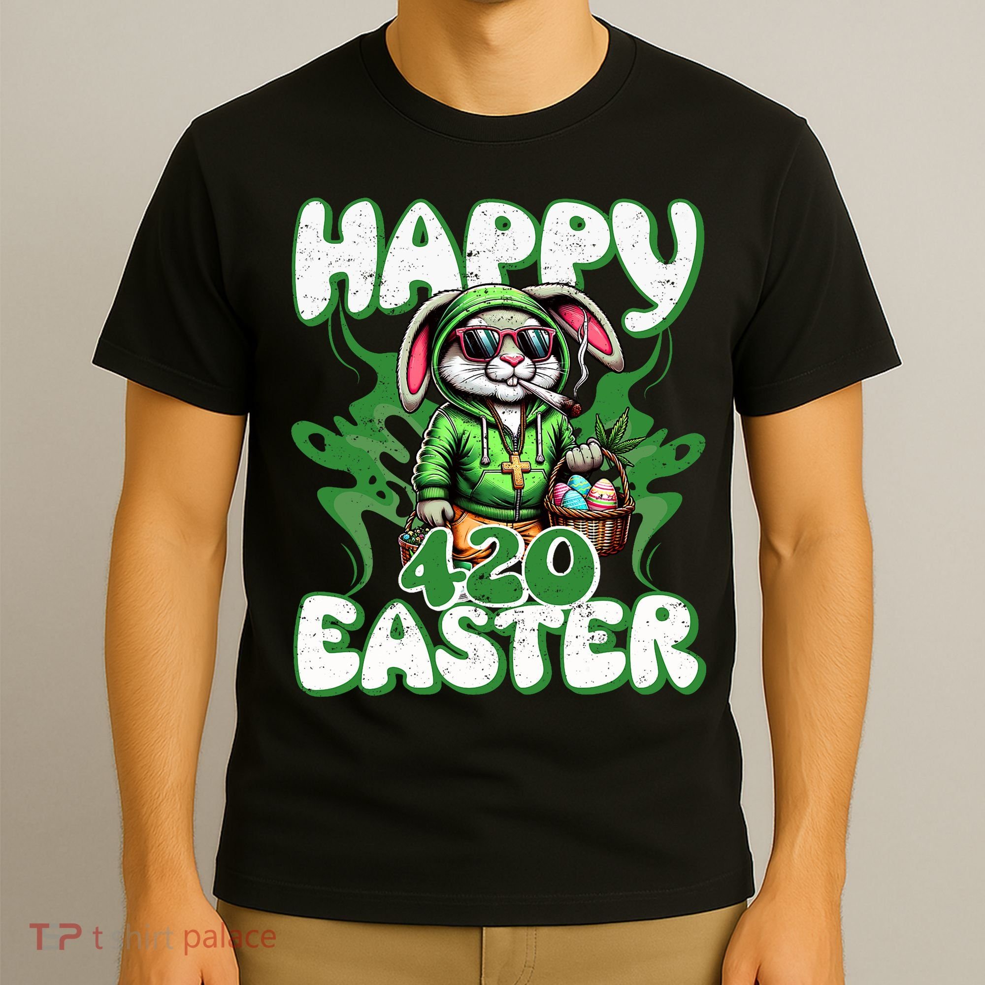 Happy 420 Easter Funny Smoking Easter Bunny T-Shirt