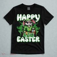 Happy 420 Easter Funny Smoking Easter Bunny T-Shirt thumb 5