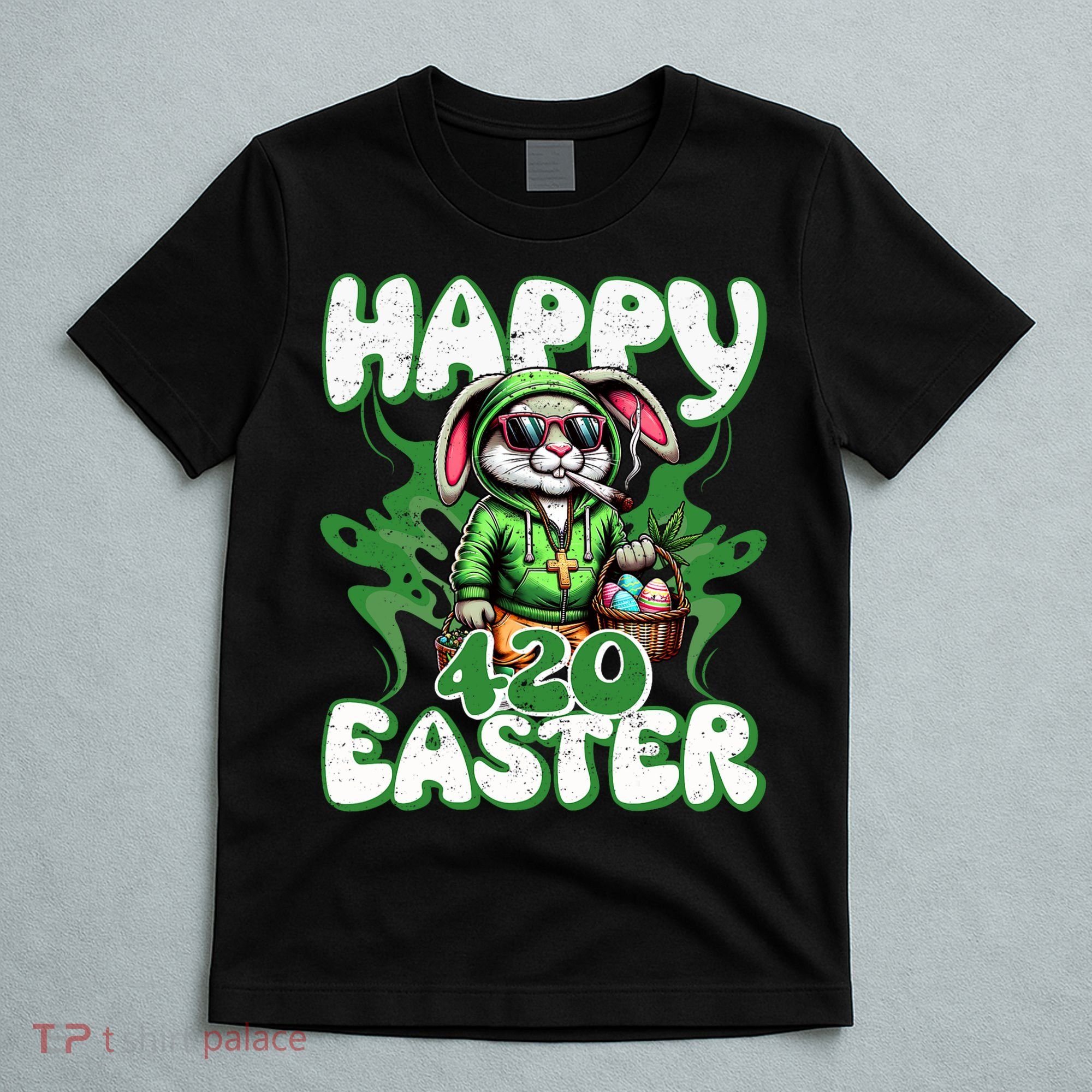 Happy 420 Easter Funny Smoking Easter Bunny T-Shirt