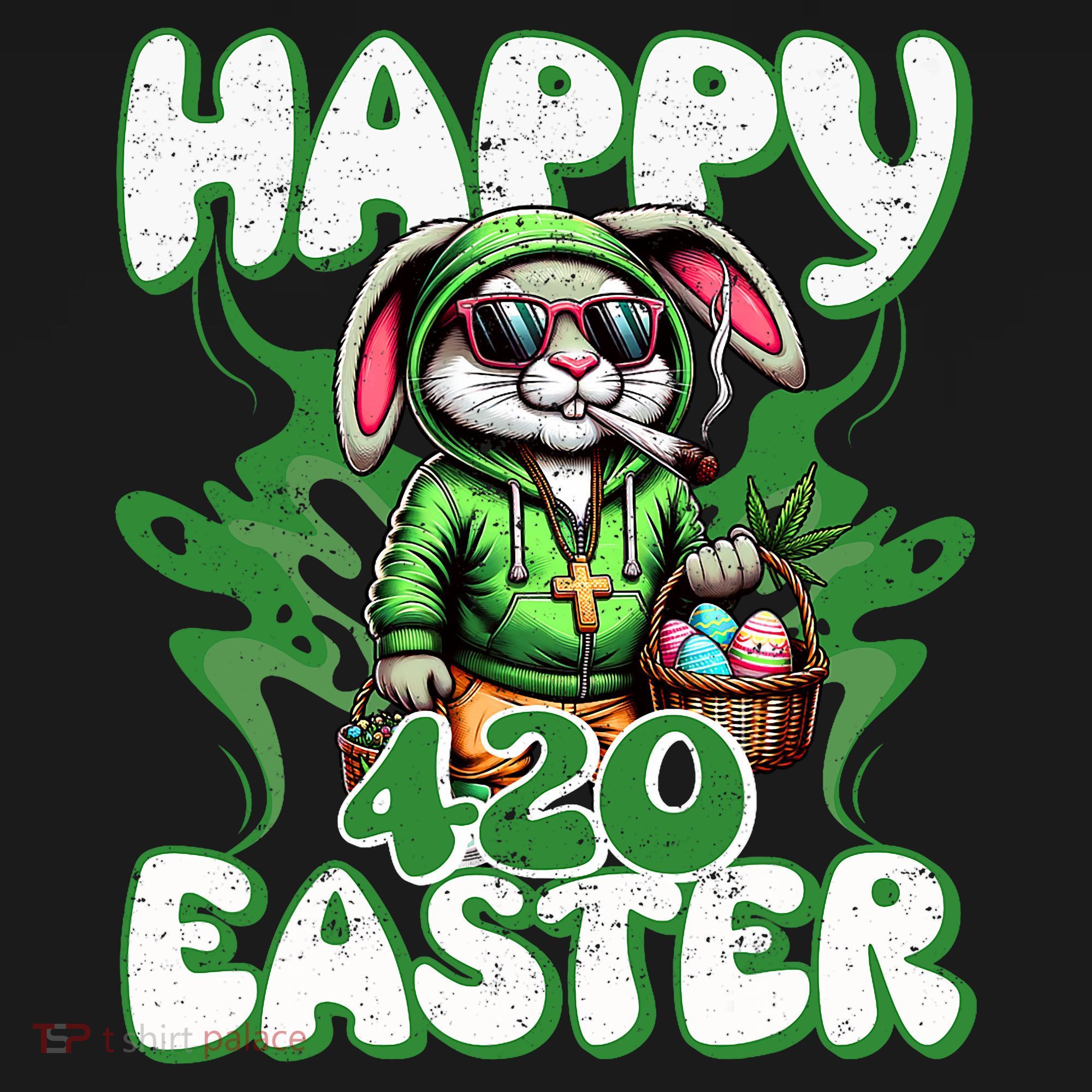 Happy 420 Easter Funny Smoking Easter Bunny T-Shirt