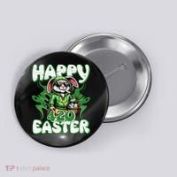 Happy 420 Easter Funny Smoking Easter Bunny Button thumb 0