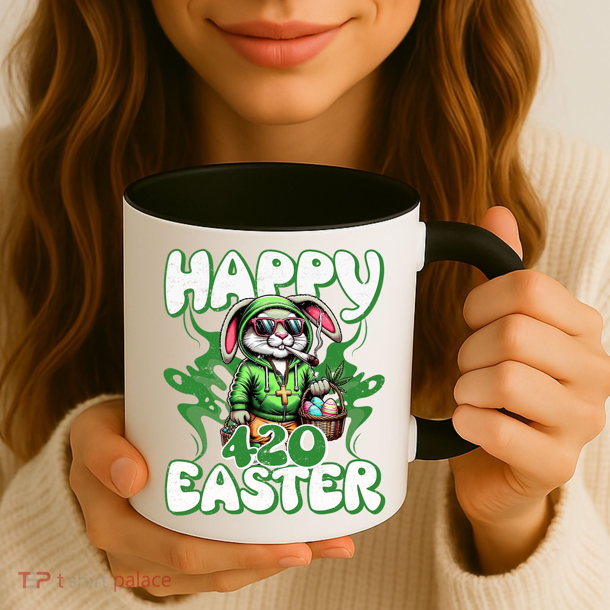Happy 420 Easter Funny Smoking Easter Bunny Coffee Mug