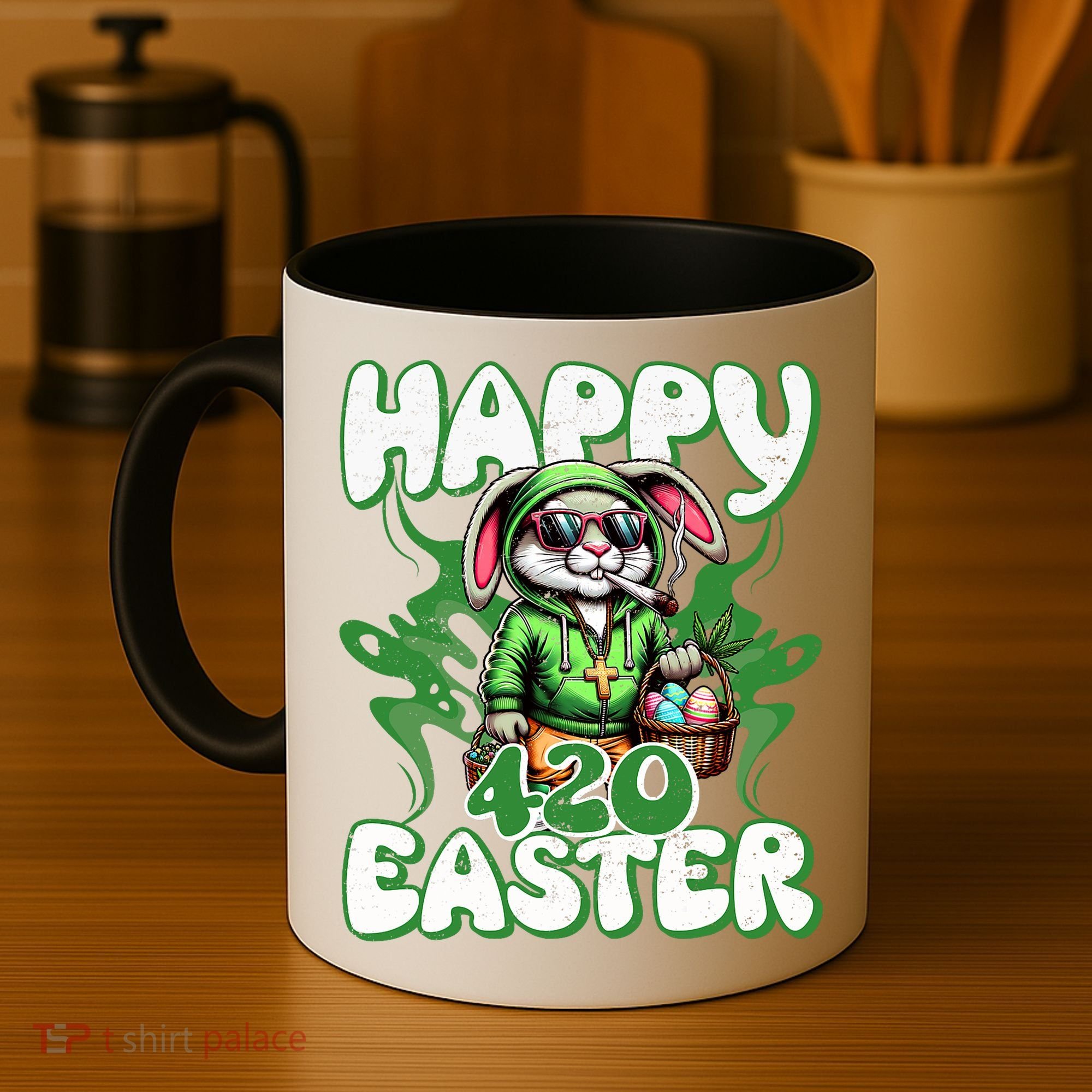 Happy 420 Easter Funny Smoking Easter Bunny Coffee Mug