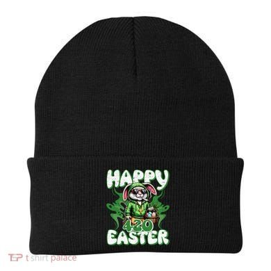 Happy 420 Easter Funny Smoking Easter Bunny Beanie