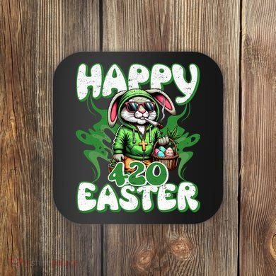 Happy 420 Easter Funny Smoking Easter Bunny Coaster