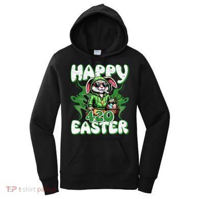 Happy 420 Easter Funny Smoking Easter Bunny Women's Hoodie