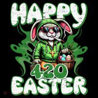 Happy 420 Easter Funny Smoking Easter Bunny Women's Hoodie thumb 2
