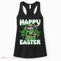 Happy 420 Easter Funny Smoking Easter Bunny Women's Tank Top thumb 0