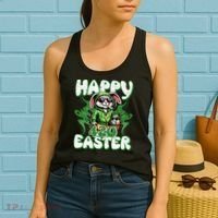 Happy 420 Easter Funny Smoking Easter Bunny Women's Tank Top thumb 2