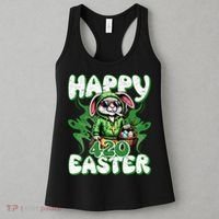 Happy 420 Easter Funny Smoking Easter Bunny Women's Tank Top thumb 3