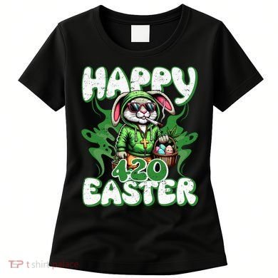 Happy 420 Easter Funny Smoking Easter Bunny Women's T-Shirt