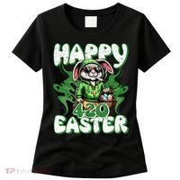 Happy 420 Easter Funny Smoking Easter Bunny Women's T-Shirt thumb 0