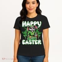 Happy 420 Easter Funny Smoking Easter Bunny Women's T-Shirt thumb 4