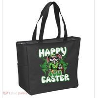 Happy 420 Easter Funny Smoking Easter Bunny Tote Bag thumb 2