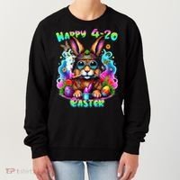 Happy 420 Easter Day Bunny Smoking Weed Marijuana Funny 420 Women's Sweatshirt thumb 0
