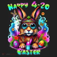 Happy 420 Easter Day Bunny Smoking Weed Marijuana Funny 420 Women's Sweatshirt thumb 2