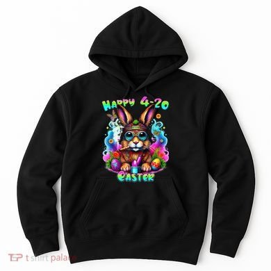 Happy 420 Easter Day Bunny Smoking Weed Marijuana Funny 420 Hoodie