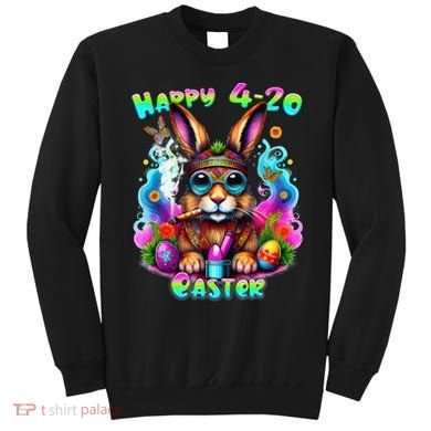 Happy 420 Easter Day Bunny Smoking Weed Marijuana Funny 420 Sweatshirt